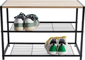 Porte-chaussures pour 6 à 8 paires de chaussures avec banc en bois