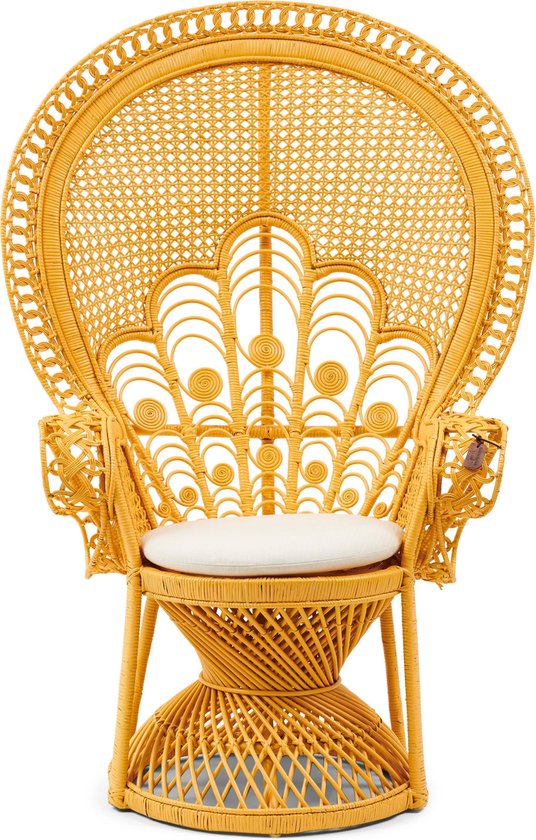 Riviera Greenport Peacock Chair - Fauteuil - Rattan Geel | bol.com