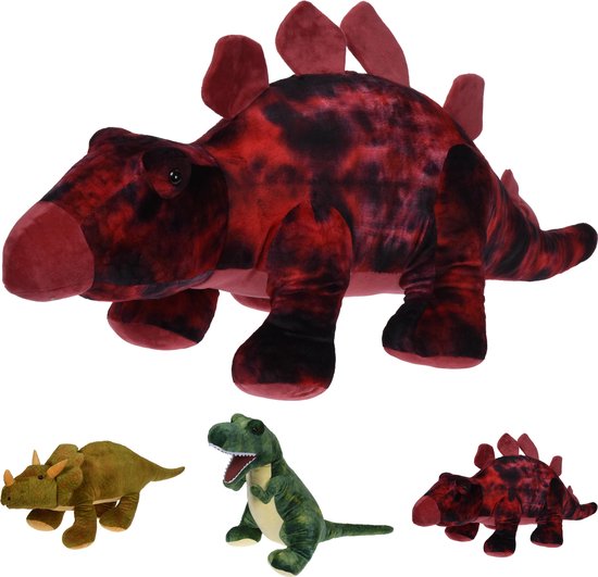bol.com | Knuffel dinosaurus Stegosaurus 100 cm - grote knuffel - mega  pluche - dino - rood