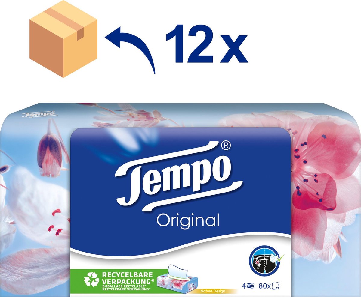 Tempo Tissues Original Box 4laags 12 x 80 tissues