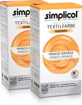 Simplicol Textielverf Intens - Wasmachine Textielverf - Mango Orange - 2 stuks