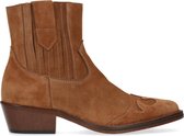 Manfield - Dames - Cognac suède western boots - Maat 38