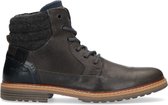 Manfield - Heren - Donkergrijze veterboots - Maat 45