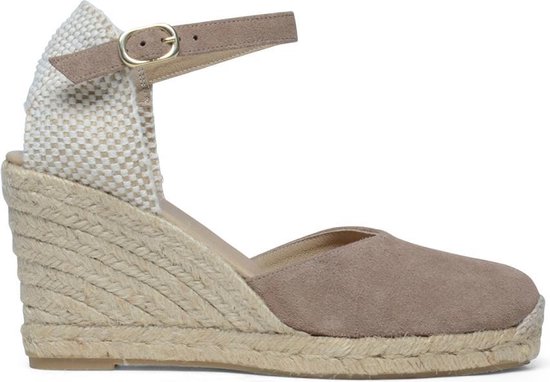 Manfield - Dames - Taupe sleehakken met gespsluiting - Maat 36 | bol.com