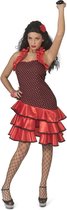 Funny Fashion - Spaans & Mexicaans Kostuum - Cassandra Castagnetta Flamenco Danseres - Vrouw - Rood, Zwart - Maat 44-46 - Carnavalskleding - Verkleedkleding