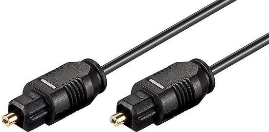 Optische Toslink Kabel - 2,2mm dik - Verguld - 2 meter - Zwart