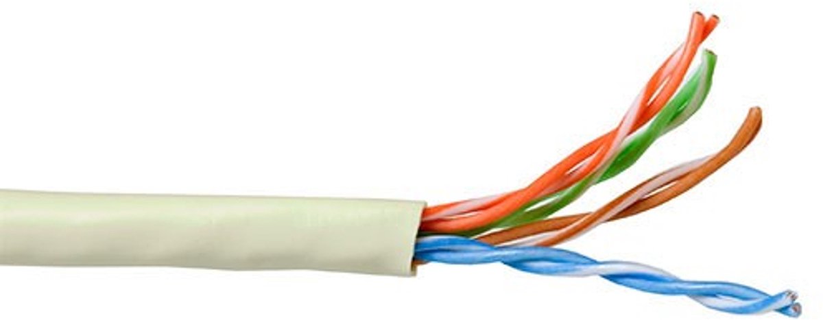 ACT EP100H CAT5E U/UTP Patchkabel Soepel Ivoor - 100 meter