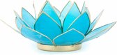 Lotus Sfeerlicht Blauw 5e Chakra Goudrand