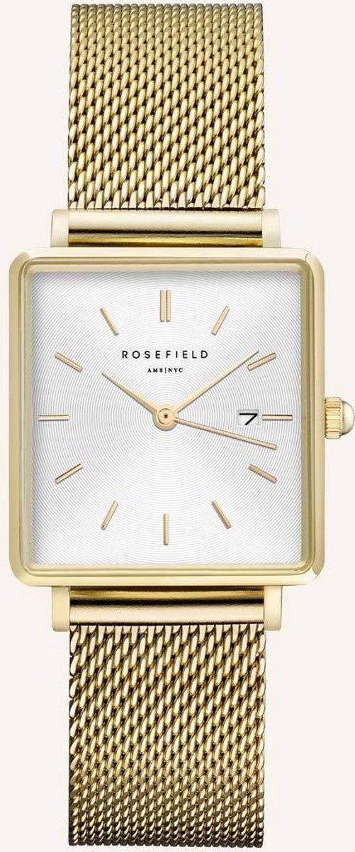 Rosefield The Boxy Dames Horloge - Goud Ø26 X 28mm - QWSG-Q03