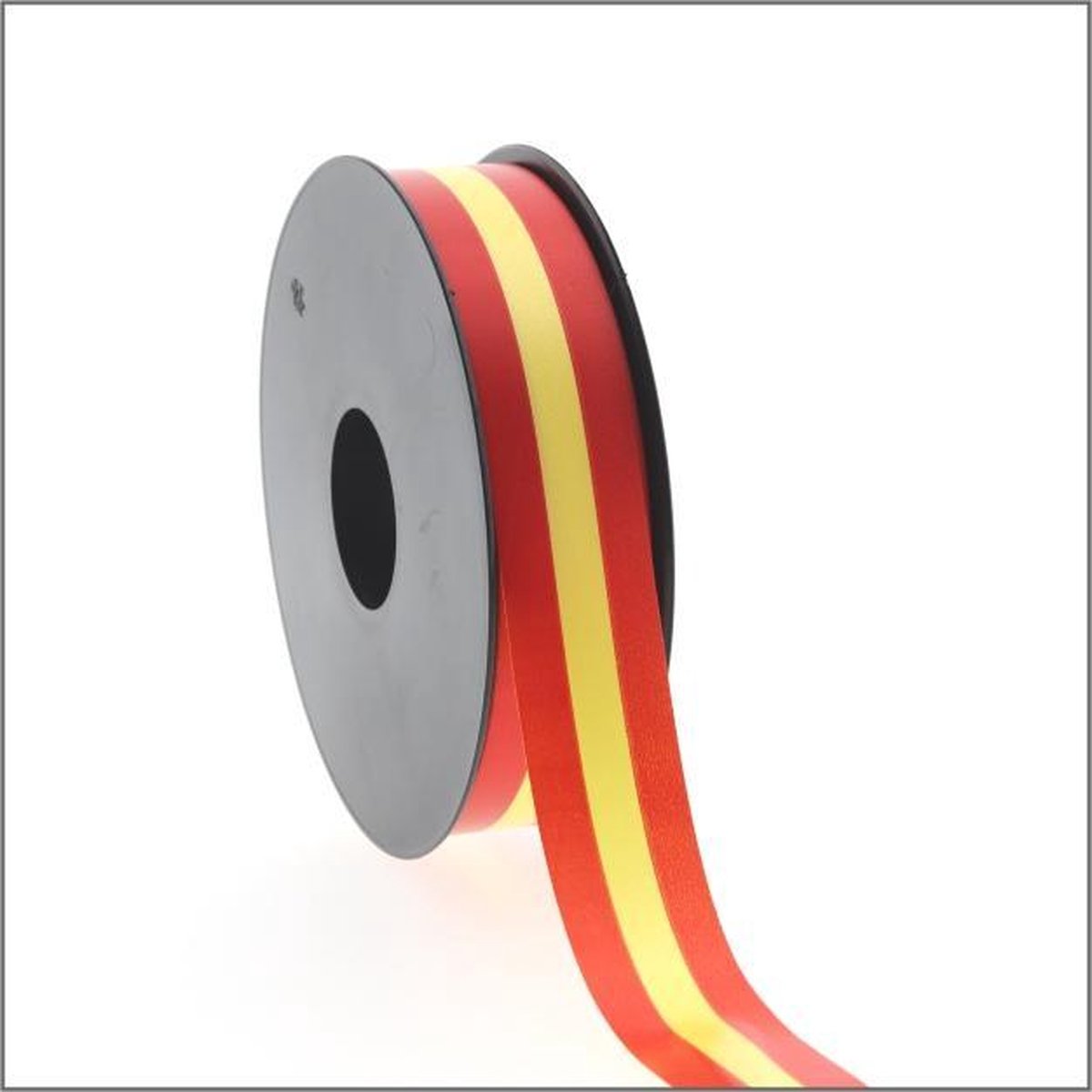 Premium Krullint - Versierlint - Inpaklint - Spaanse Vlag - 30 mm x 100 meter - Kadoonline etiketten