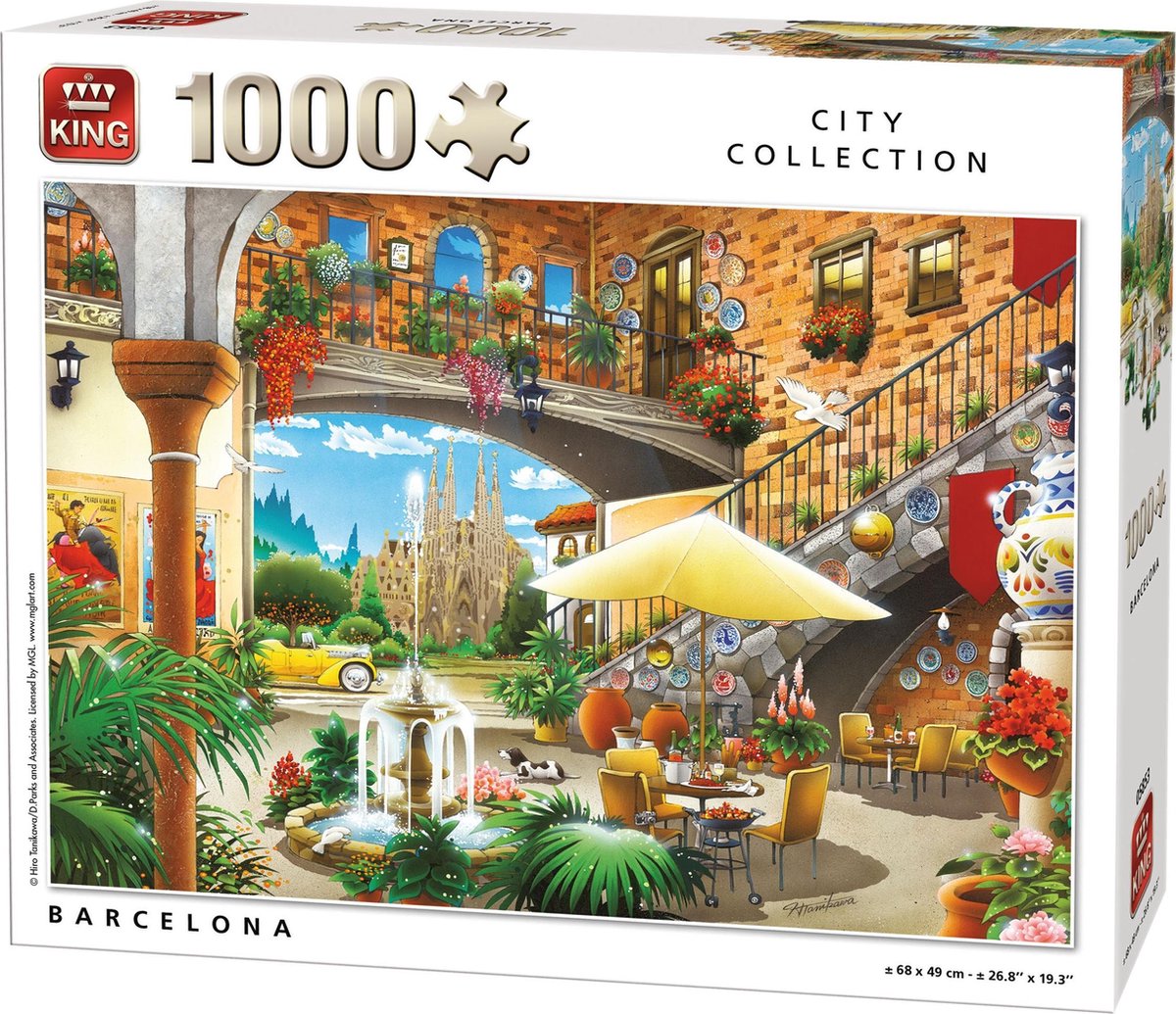 King Puzzel - Barcelona- 1000 stukjes - Voor Volwassenen 48 x 68 Cm - King