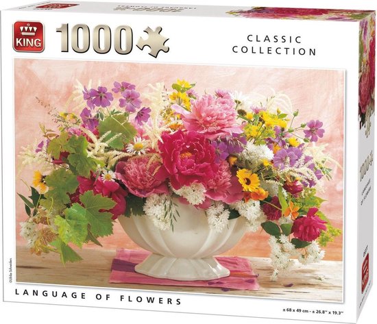 Hallo uitrusting verdacht King Puzzel 1000 Stukjes (68 x 49 cm) - Language Flowers - Legpuzzel -  Bloemen -... | bol.com