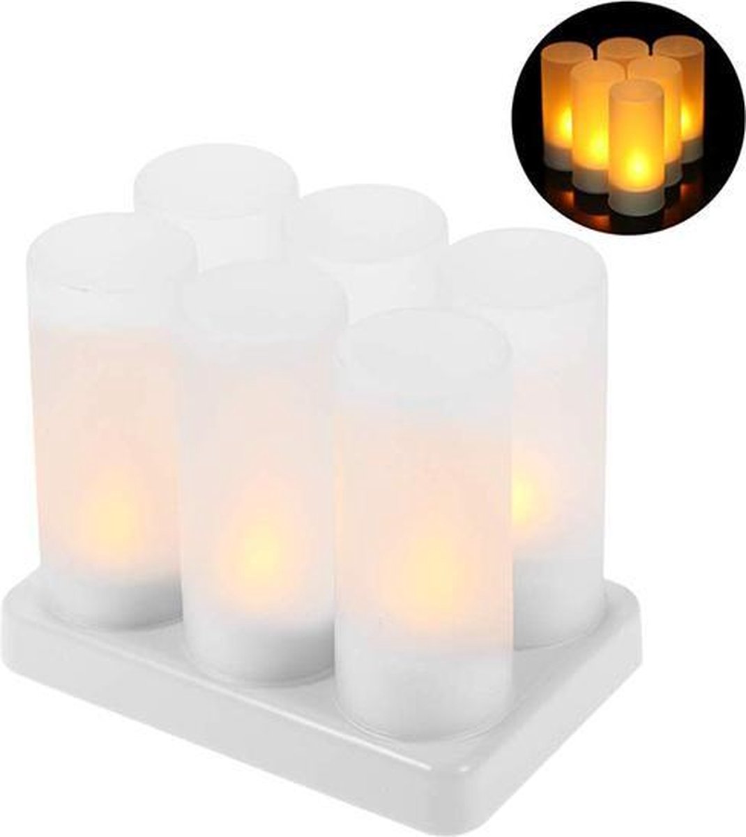 White Mothinessto 4 Modes déclairage Facile à Charger Effet de Flamme sans Flamme LED Bougie LED veilleuse pour Chambre à Coucher pour Salon