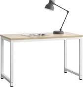 Bureau laptoptafel Herning 120x60x75 cm wit en eiken