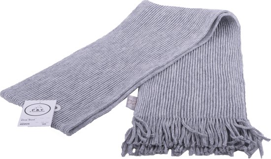 Écharpe pour enfants |Châle, Grijs clair, tricoté, 140 x 16 cm.