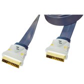 Premium 21-pins Scart kabel - plat - 10 meter