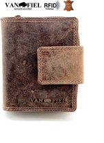 Lederen portemonnee RFID Van Fiel bruin