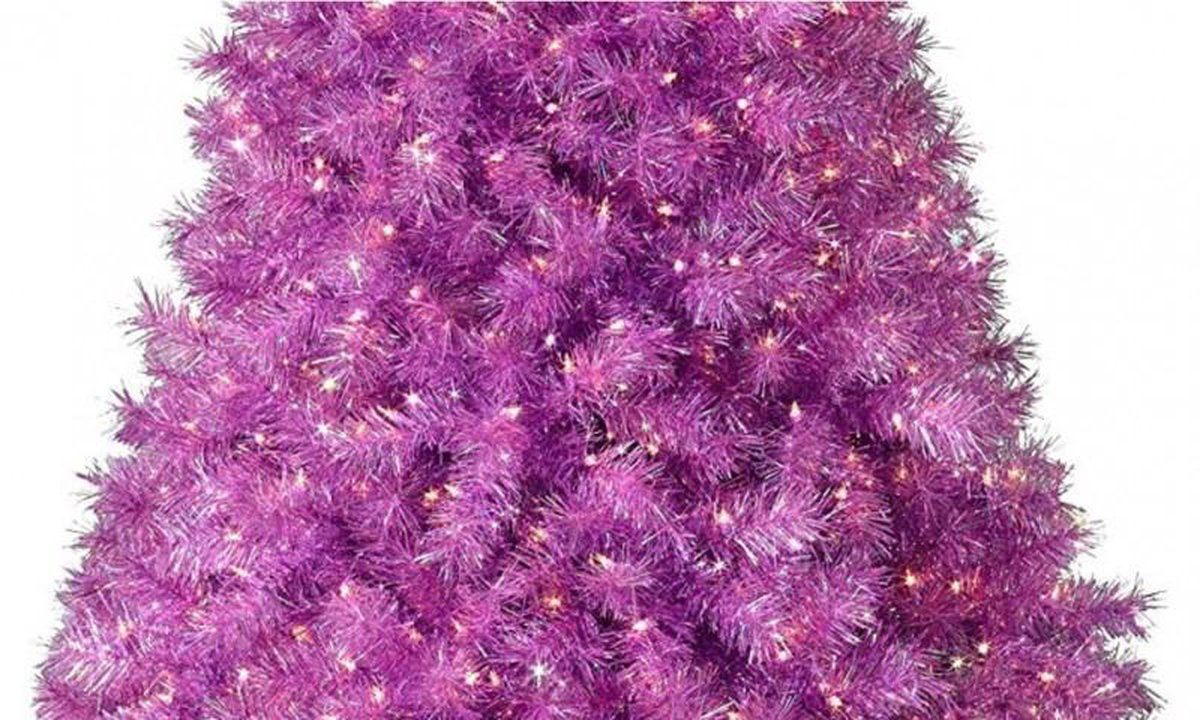Paarse Kunst Kerstboom met Verlichting en Standaard 180 cm