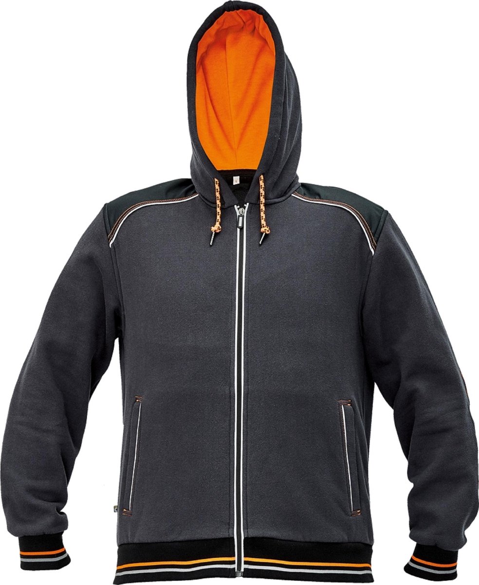 Knoxfield Hooded vest antraciet/oranje, maat XL