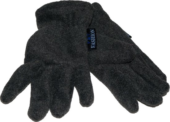 P&T Handschoenen Kinderen - Micro Fleece - Donker Grijs - 10-12j