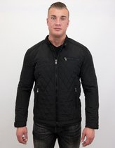 Enos Heren jas kort model - Slim Fit Jack - Zwart - Maten: XL