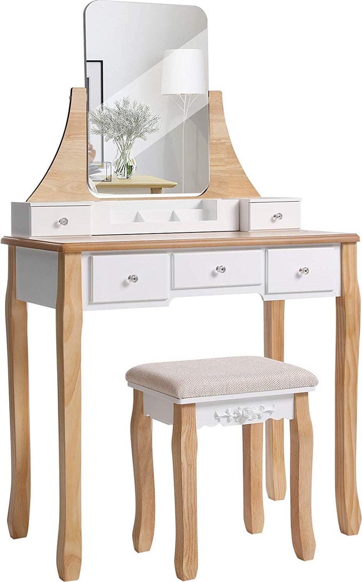 moderne-kaptafel-met-kruk-en-360-draaibare-spiegel-opmaak-tafel-met