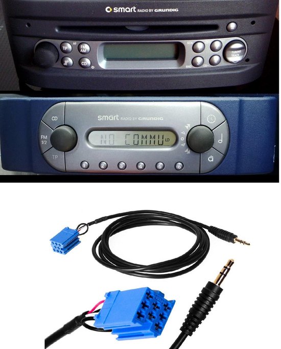 bol.com | Smart For Two 450 Aux Kabel Adapter Input Grundig Mp3 Youtube  Iphone