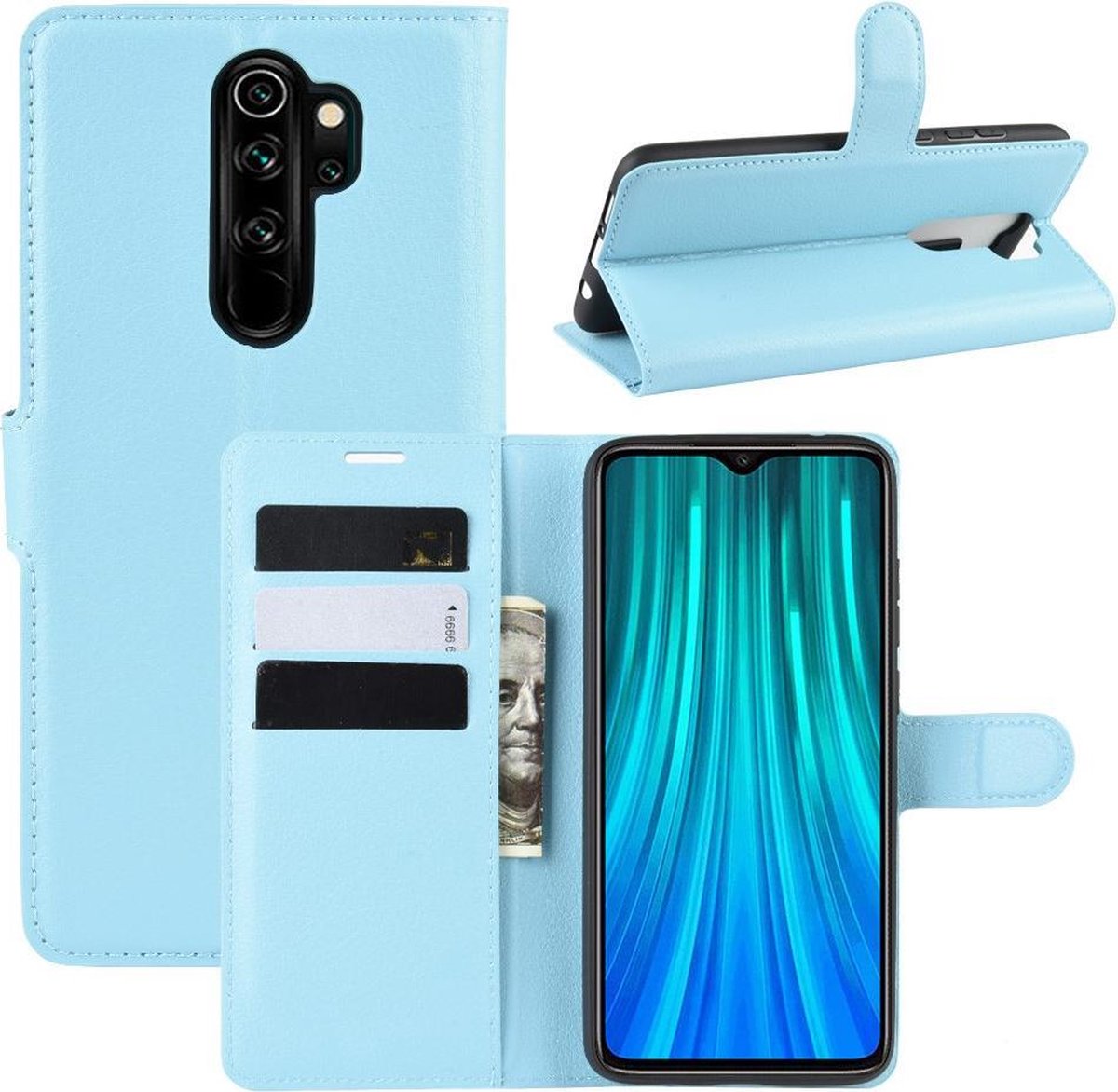 Book Case - Geschikt voor Xiaomi Redmi Note 8 Pro Hoesje - Lichtblauw