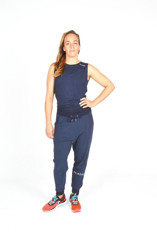Re-Born - Sportkleding - Sport top mouwloos - Yogatop - Fitness top - Wijdere top - Dames - Donkerblauw - Maat L van Re-Born — afbeelding 5