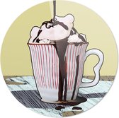 ILLUSTRATION GLACE AVEC SAUCE AU CHOCOLAT | Décoration murale | 90 cm x 90 cm | Peinture | Photo sur plexiglas