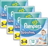 Pampers Splashers Zwemluiers Maat 3/4 - 4 x 12 Stuks Voordeelverpakking