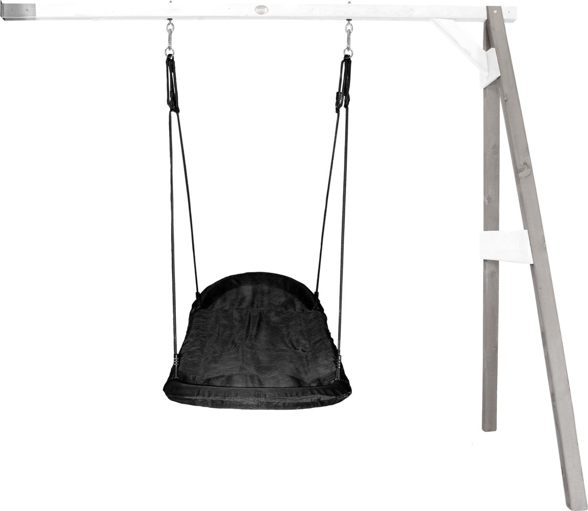 Axi Nestschommel Roxy Met Frame Van Hout In Grijs & Wit Schommel Met Muurbevestiging