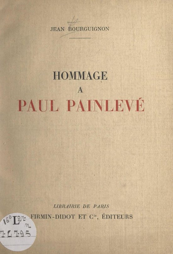 Foto: Hommage paul painlev 