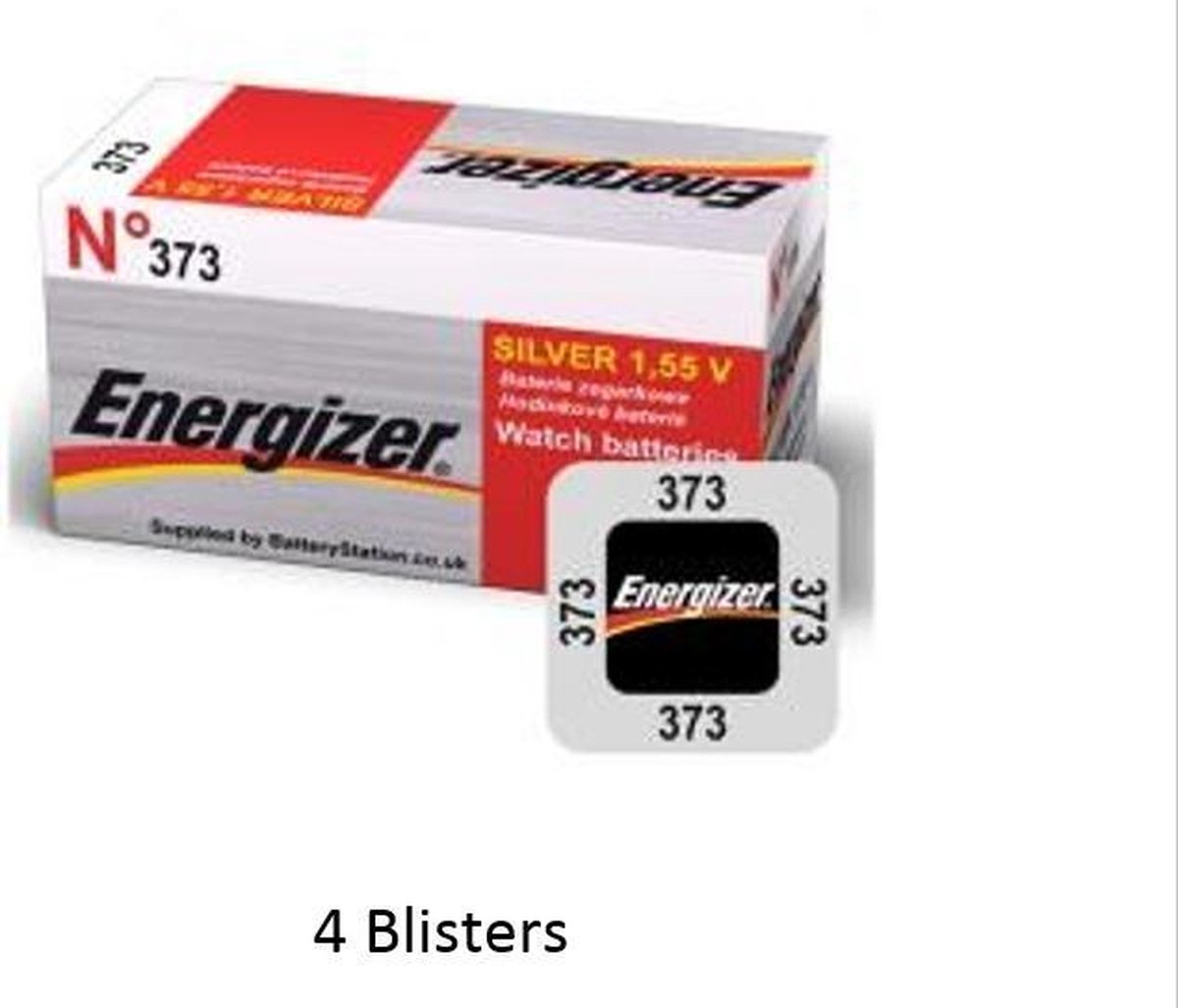 4 stuks (4 blisters a 1 stuk) Energizer 373 LD Knoopcel batterij Zilver-oxide (S) 1,55 V