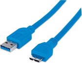 Manhattan - USB 3.0 A Male naar USB 3.0 Micro Male - 1 m