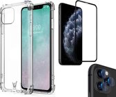 iphone 11 pro max hoesje - iphone 11 pro max case shock siliconen transparant - hoesje iphone 11 pro max apple - iphone 11 pro max hoesjes cover hoes - 1x iphone 11 pro max screenp