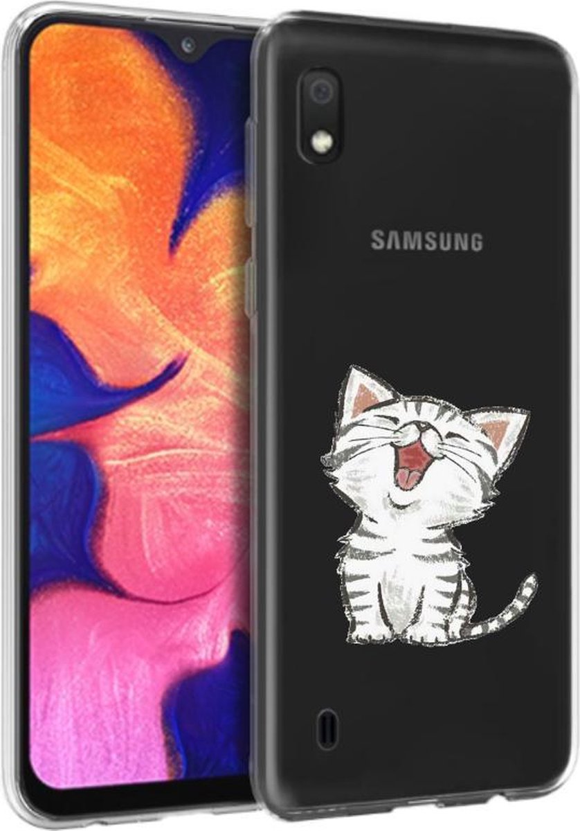 Samsung Galaxy A10 Transparant siliconen hoesje (katje)