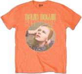David Bowie Heren Tshirt -M- Hunky Dory Portrait Oranje