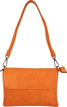 Flora&Co crossbody clutch met korte en lange riem oranje