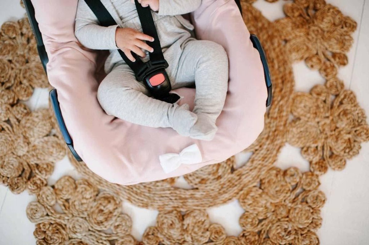 House of Jamie Autostoel hoes Powder Pink met witte Strik Groep 0 | bol.com