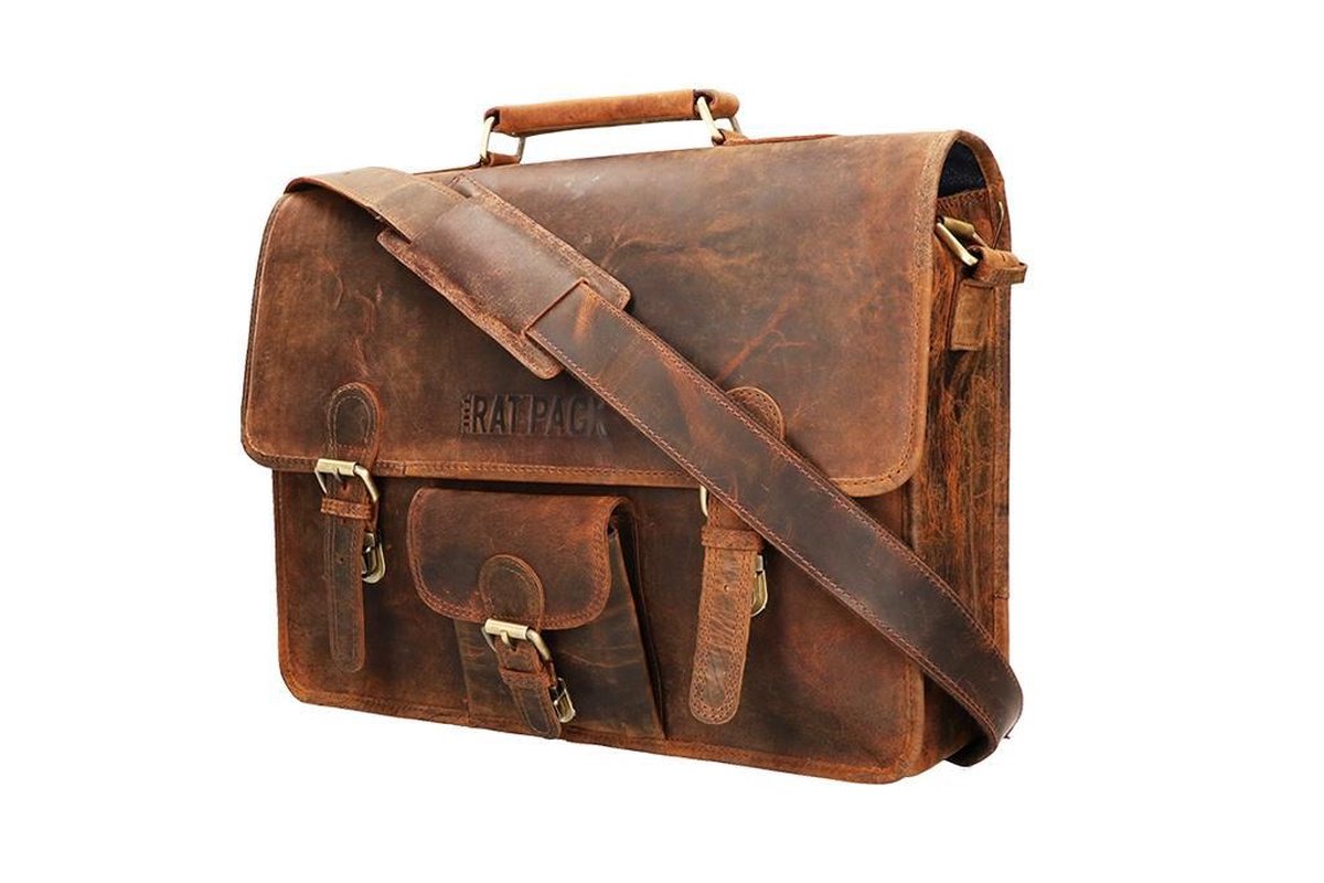 The Rat Pack A4 Messenger Schoudertas 16'' Bruin