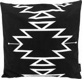 Boho Black Kussenhoes | Katoen / Polyester / Zwart - Wit | 45 x 45 cm