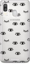 Fooncase Hoesje Geschikt voor Samsung Galaxy A40 - Shockproof Case - Back Cover / Soft Case - Eyes / Ogen