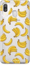 Fooncase Hoesje Geschikt voor Samsung Galaxy A40 - Shockproof Case - Back Cover / Soft Case - Bananas / Banaan / Bananen