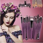 15-delige make-up kwasten set roze