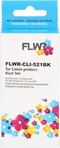 FLWR - Inktcartridge / CLI-521BK / Zwart - Geschikt voor Canon