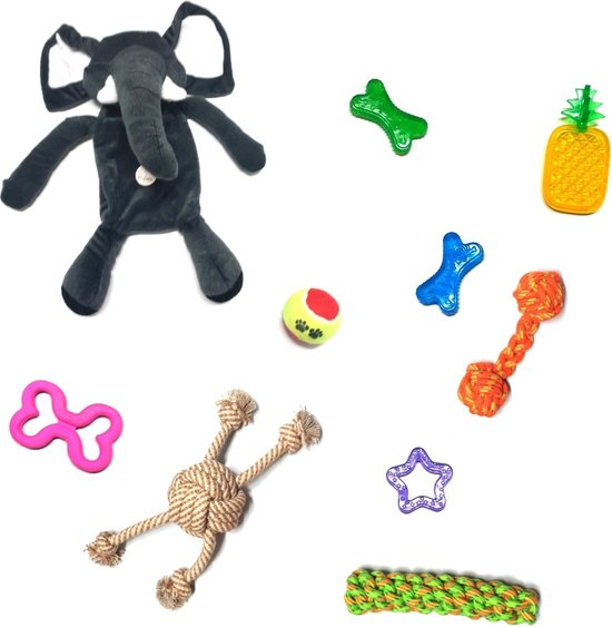Hondenspeeltjes Set 10 leuke en interactieve speeltjes voor je Puppy... | bol.com