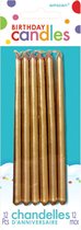 Amscan Verjaardagskaarsjes Taper 12,7 Cm Goud 12 Stuks