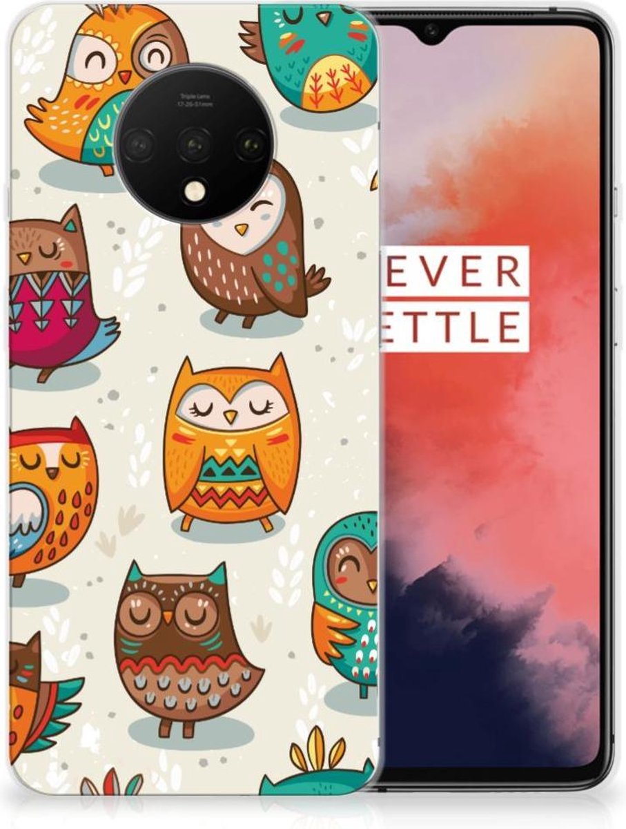 OnePlus 7T TPU Hoesje Vrolijke Uilen