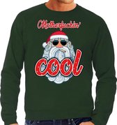 Foute Kersttrui / sweater -  Stoere kerstman - motherfucking cool - groen voor heren - kerstkleding / kerst outfit M (50)